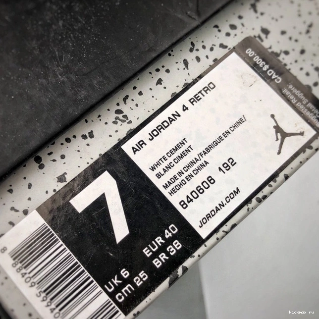 Rep MAX OG Air 4 (nike) White Jordan 840606-192 Cement 0715